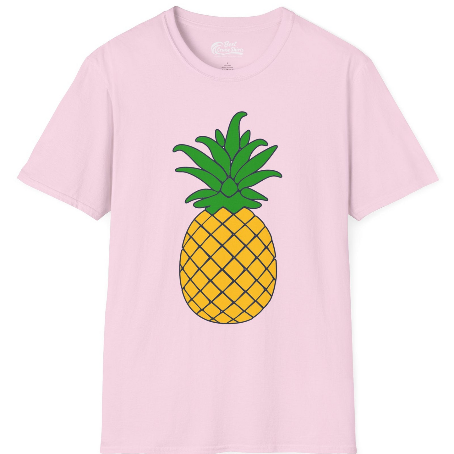 Cartoon Pineapple Graphic Shirt T-Shirt – Light Pink – Best Cruise Shirts