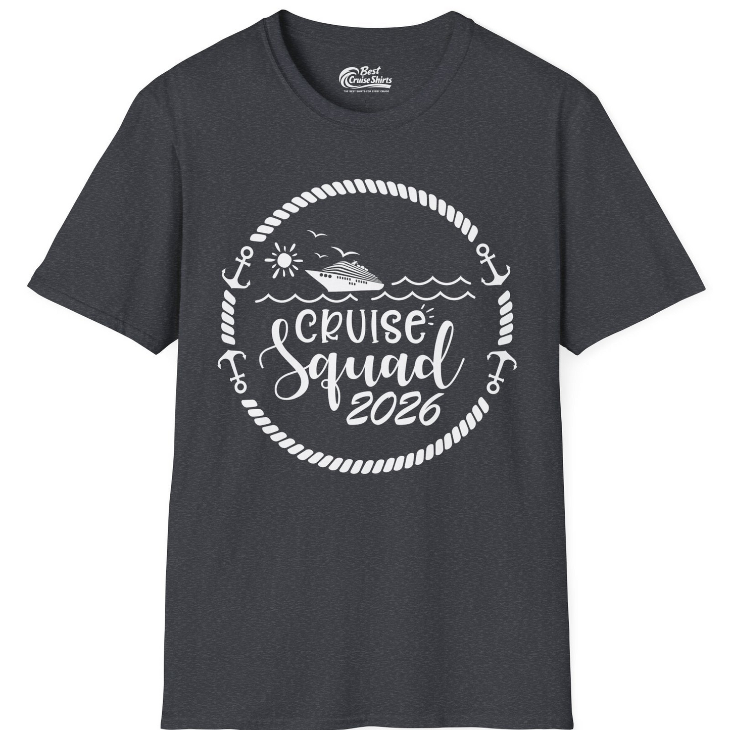 Cruise Squad 2026 Shirt T-Shirt – Dark Heather Grey – Best Cruise Shirts