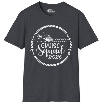 Cruise Squad 2026 Shirt T-Shirt – Dark Heather Grey – Best Cruise Shirts