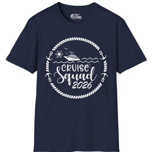 Cruise Squad 2026 Shirt T-Shirt – Navy – Best Cruise Shirts