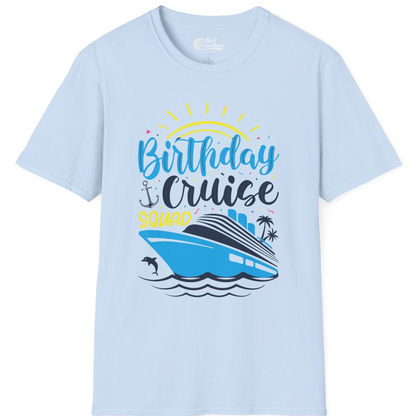 Birthday Cruise Squad Nautical Party Shirt for Group Celebrations — T-Shirt T-Shirt – Light Blue – Best Cruise Shirts