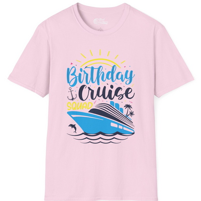 Birthday Cruise Squad Nautical Party Shirt for Group Celebrations — T-Shirt T-Shirt – Light Pink – Best Cruise Shirts