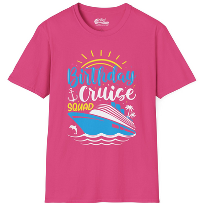 Birthday Cruise Squad Nautical Party Shirt for Group Celebrations — T-Shirt T-Shirt – Heliconia – Best Cruise Shirts