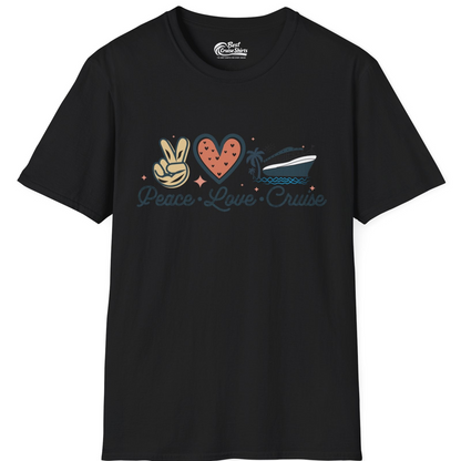 Peace Love Cruise Shirt T-Shirt – Black – Best Cruise Shirts