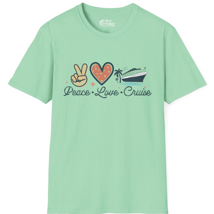 Peace Love Cruise Shirt T-Shirt – Mint Green – Best Cruise Shirts