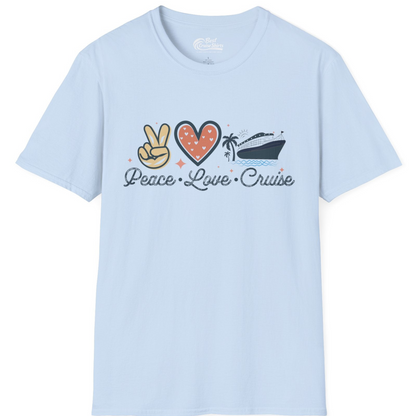 Peace Love Cruise Shirt T-Shirt – Light Blue – Best Cruise Shirts