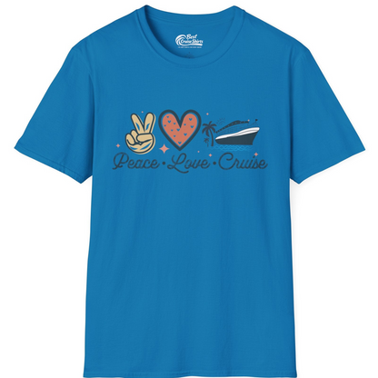 Peace Love Cruise Shirt T-Shirt – Sapphire – Best Cruise Shirts