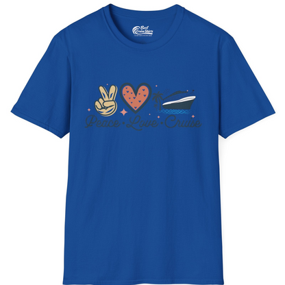 Peace Love Cruise Shirt T-Shirt – Royal – Best Cruise Shirts