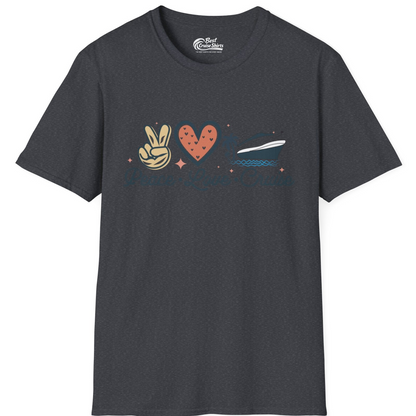 Peace Love Cruise Shirt T-Shirt – Dark Heather Grey – Best Cruise Shirts