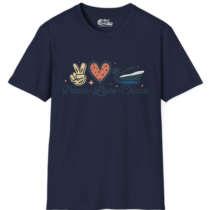 Peace Love Cruise Shirt T-Shirt – Navy – Best Cruise Shirts