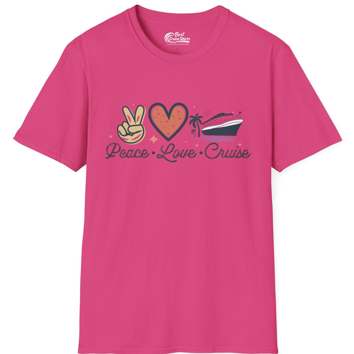 Peace Love Cruise Shirt T-Shirt – Heliconia – Best Cruise Shirts