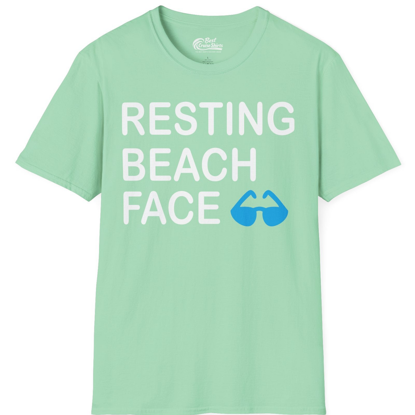 Resting Beach Face Shirt T-Shirt – Mint Green – Best Cruise Shirts