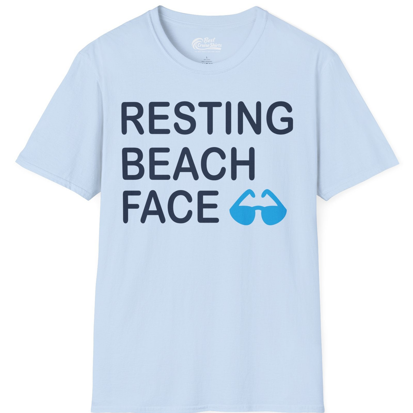 Resting Beach Face Shirt T-Shirt – Light Blue – Best Cruise Shirts