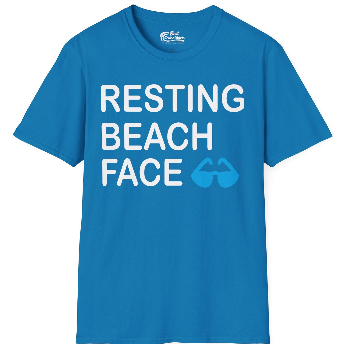 Resting Beach Face Shirt T-Shirt – Sapphire – Best Cruise Shirts