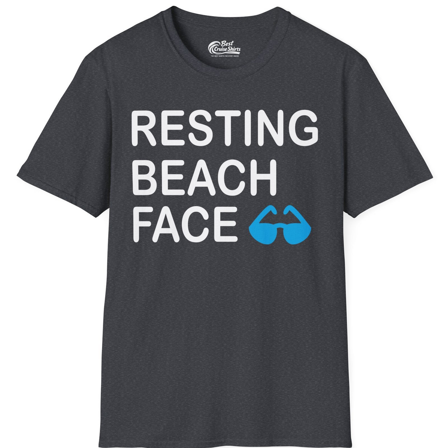 Resting Beach Face Shirt T-Shirt – Dark Heather Grey – Best Cruise Shirts