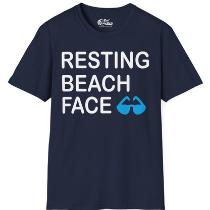 Resting Beach Face Shirt T-Shirt – Navy – Best Cruise Shirts