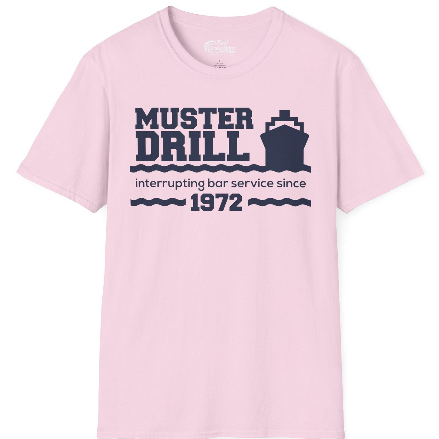 Funny Muster Drill Cruise Shirt T-Shirt – Light Pink – Best Cruise Shirts