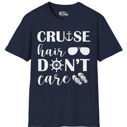 Cruise Hair Don't Care Shirt T-Shirt – Navy – Best Cruise Shirts
