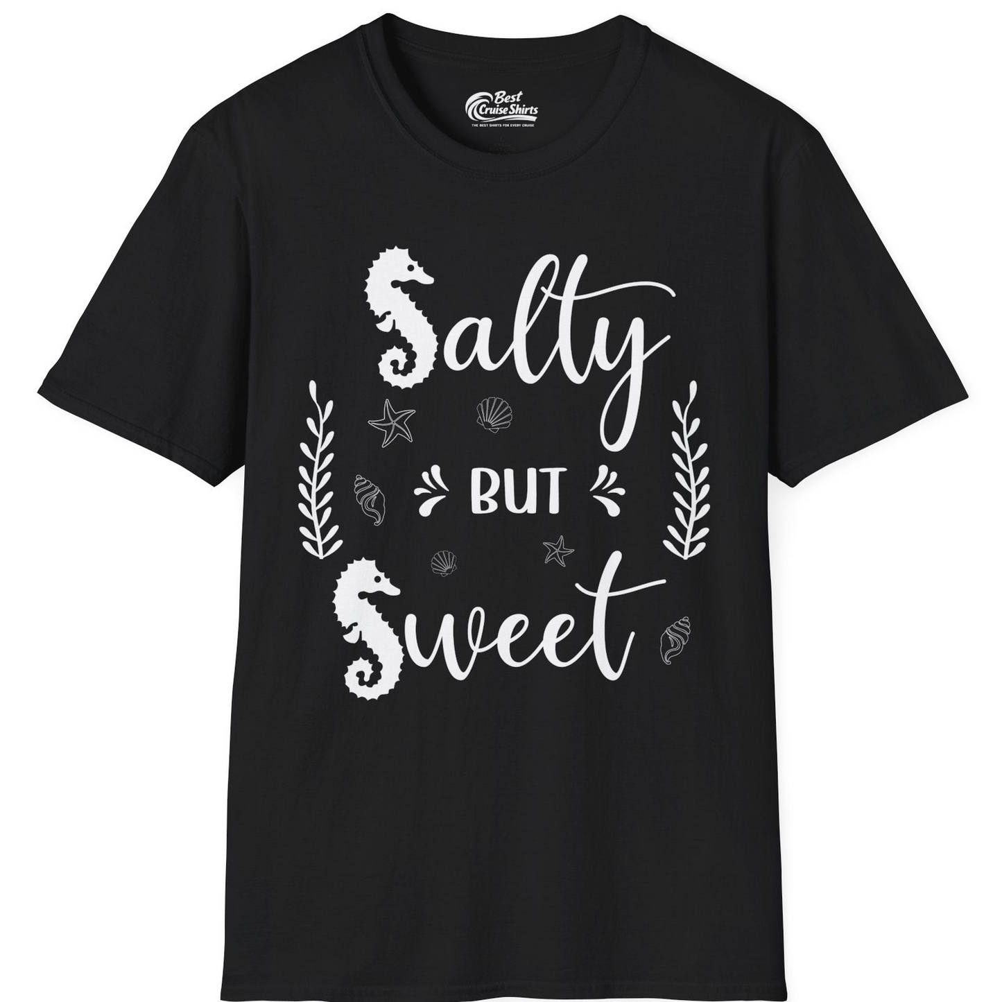 Salty But Sweet Seahorse Ocean Beach Shirt T-Shirt – Black – Best Cruise Shirts