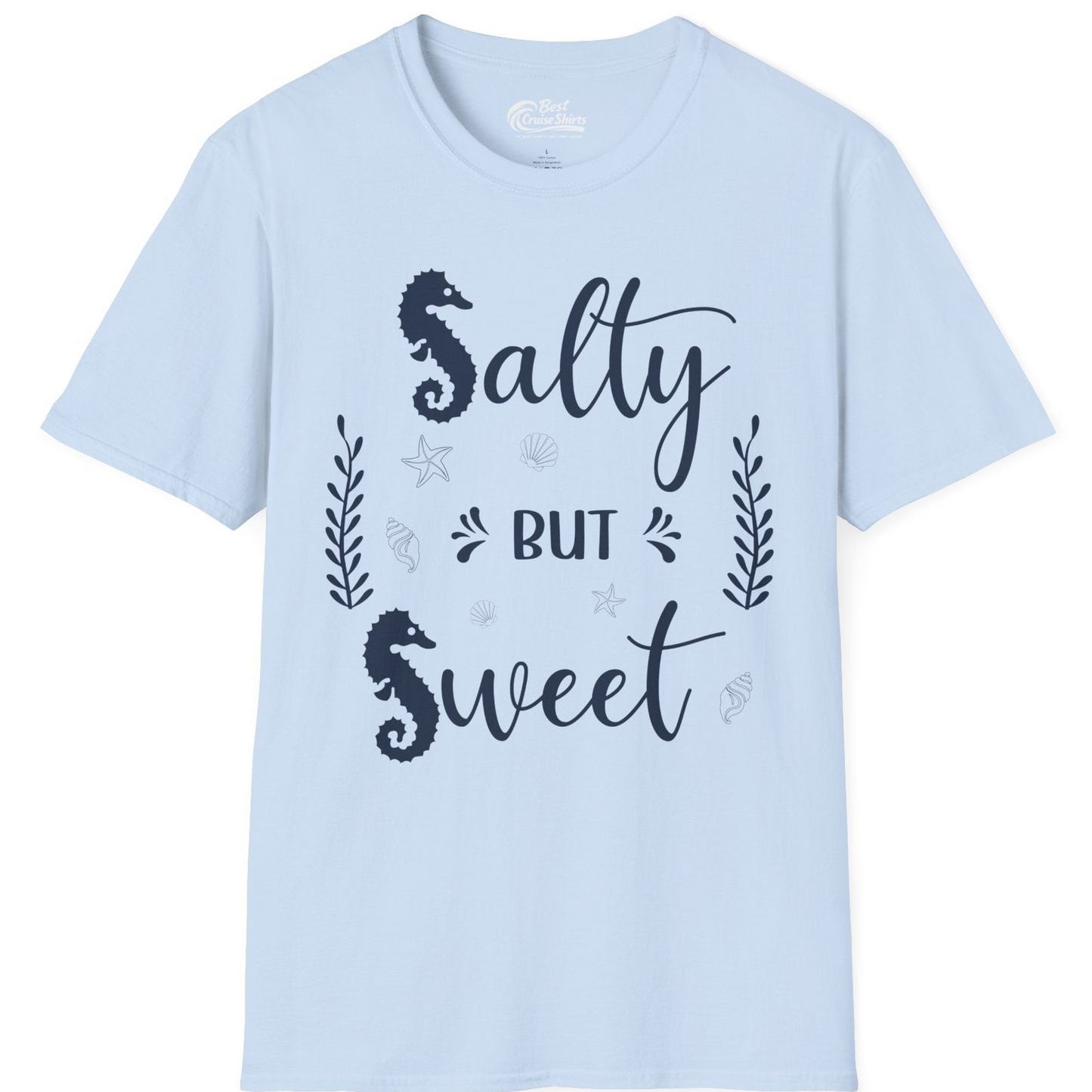 Salty But Sweet Seahorse Ocean Beach Shirt T-Shirt – Light Blue – Best Cruise Shirts