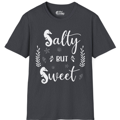 Salty But Sweet Seahorse Ocean Beach Shirt T-Shirt – Dark Heather Grey – Best Cruise Shirts