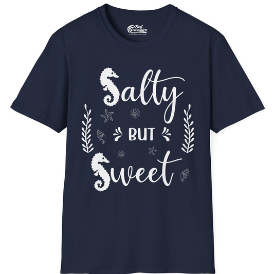 Salty But Sweet Seahorse Ocean Beach Shirt T-Shirt – Navy – Best Cruise Shirts