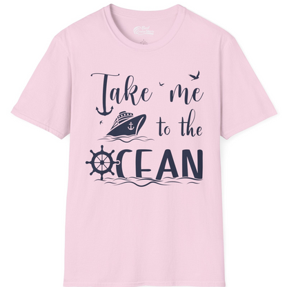 Take Me to the Ocean Nautical Cruise Ship Anchor Wheel Shirt — T-Shirt T-Shirt – Light Pink – Best Cruise Shirts