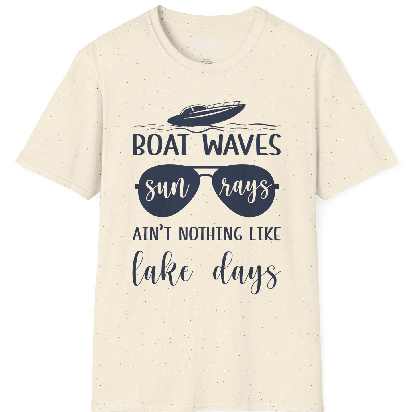 Boat Waves Sun Rays Lake Days Summer Lake Life Shirt — T-Shirt T-Shirt – Natural – Best Cruise Shirts