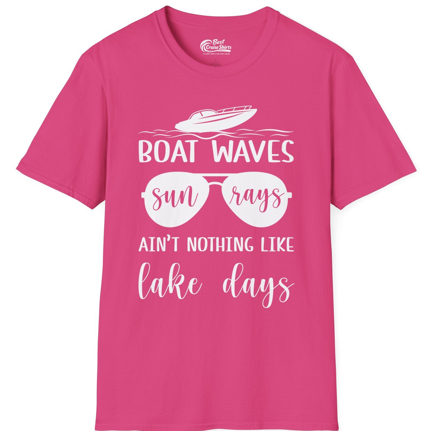 Boat Waves Sun Rays Lake Days Summer Lake Life Shirt — T-Shirt T-Shirt – Heliconia – Best Cruise Shirts