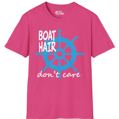 Boat Hair Don't Care Nautical Wheel Shirt for Lake and Marina — T-Shirt T-Shirt – Heliconia – Best Cruise Shirts