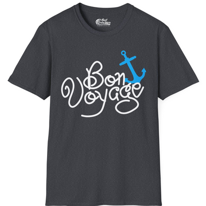 Bon Voyage Script Shirt T-Shirt – Dark Heather Grey – Best Cruise Shirts