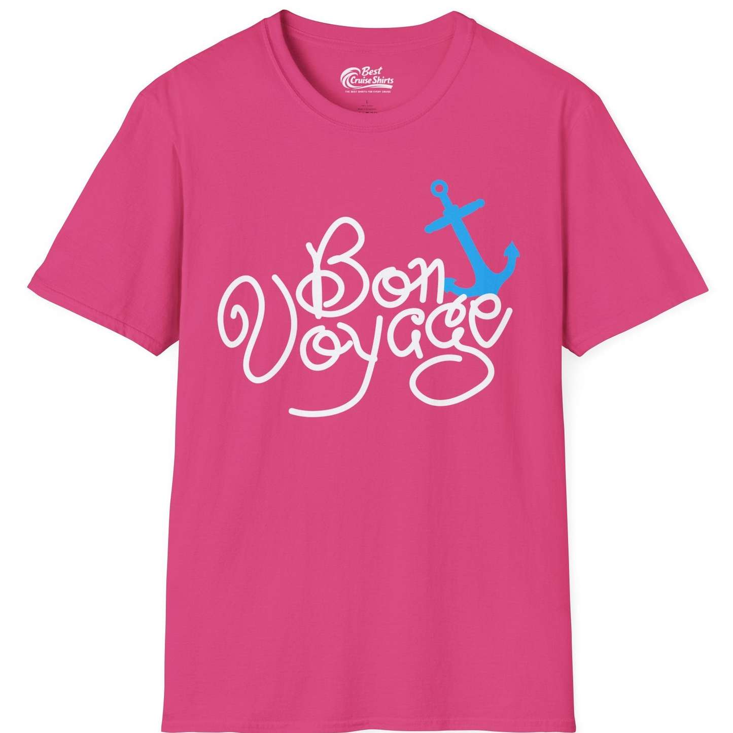 Bon Voyage Script Shirt T-Shirt – Heliconia – Best Cruise Shirts
