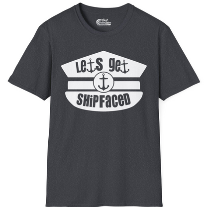 Let’s Get Shipfaced Nautical Humor Shirt With Anchor Sailor Hat Design — T-Shirt T-Shirt – Dark Heather Grey – Best Cruise Shirts