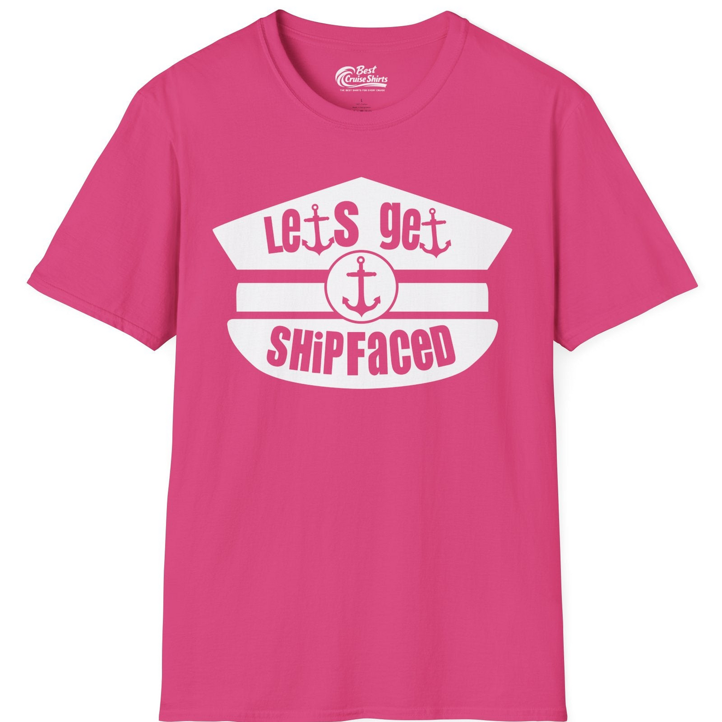 Let’s Get Shipfaced Nautical Humor Shirt With Anchor Sailor Hat Design — T-Shirt T-Shirt – Heliconia – Best Cruise Shirts