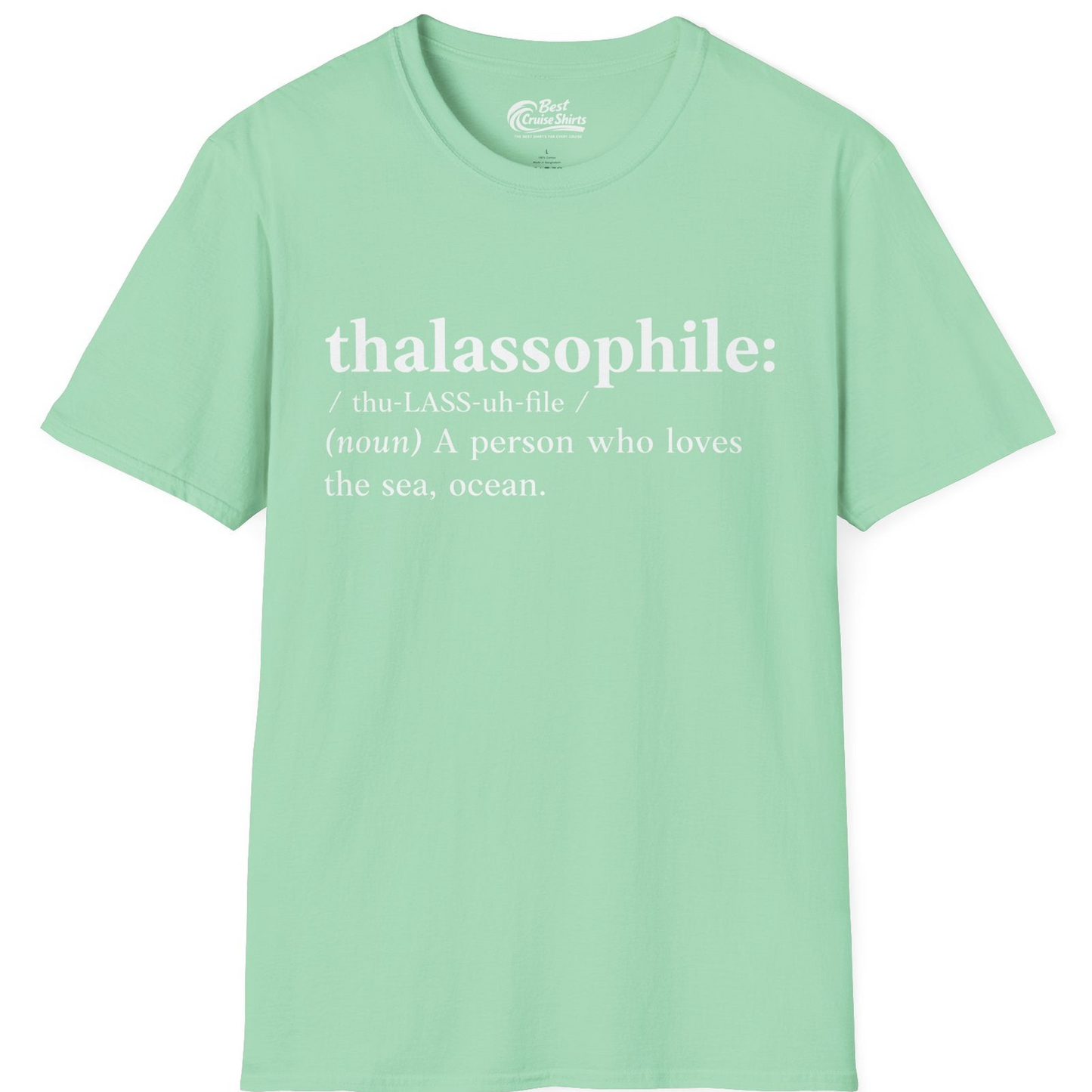 Thalassophile Definition Shirt T-Shirt – Mint Green – Best Cruise Shirts