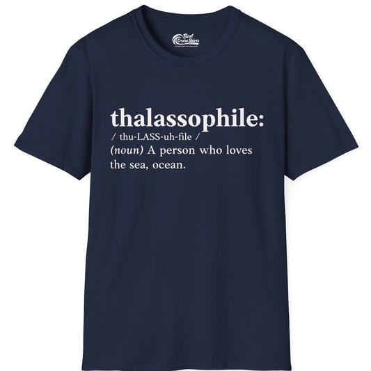 Thalassophile Definition Shirt T-Shirt – Navy – Best Cruise Shirts