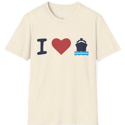 I Love Cruises Bold Cruise Ship Graphic Shirt for Cruise Enthusiasts — T-Shirt T-Shirt – Natural – Best Cruise Shirts