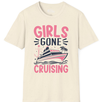 Girls Gone Cruising Tropical Pink Group Cruise Adventure Shirt — T-Shirt T-Shirt – Natural – Best Cruise Shirts
