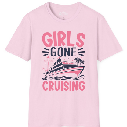 Girls Gone Cruising Tropical Pink Group Cruise Adventure Shirt — T-Shirt T-Shirt – Light Pink – Best Cruise Shirts