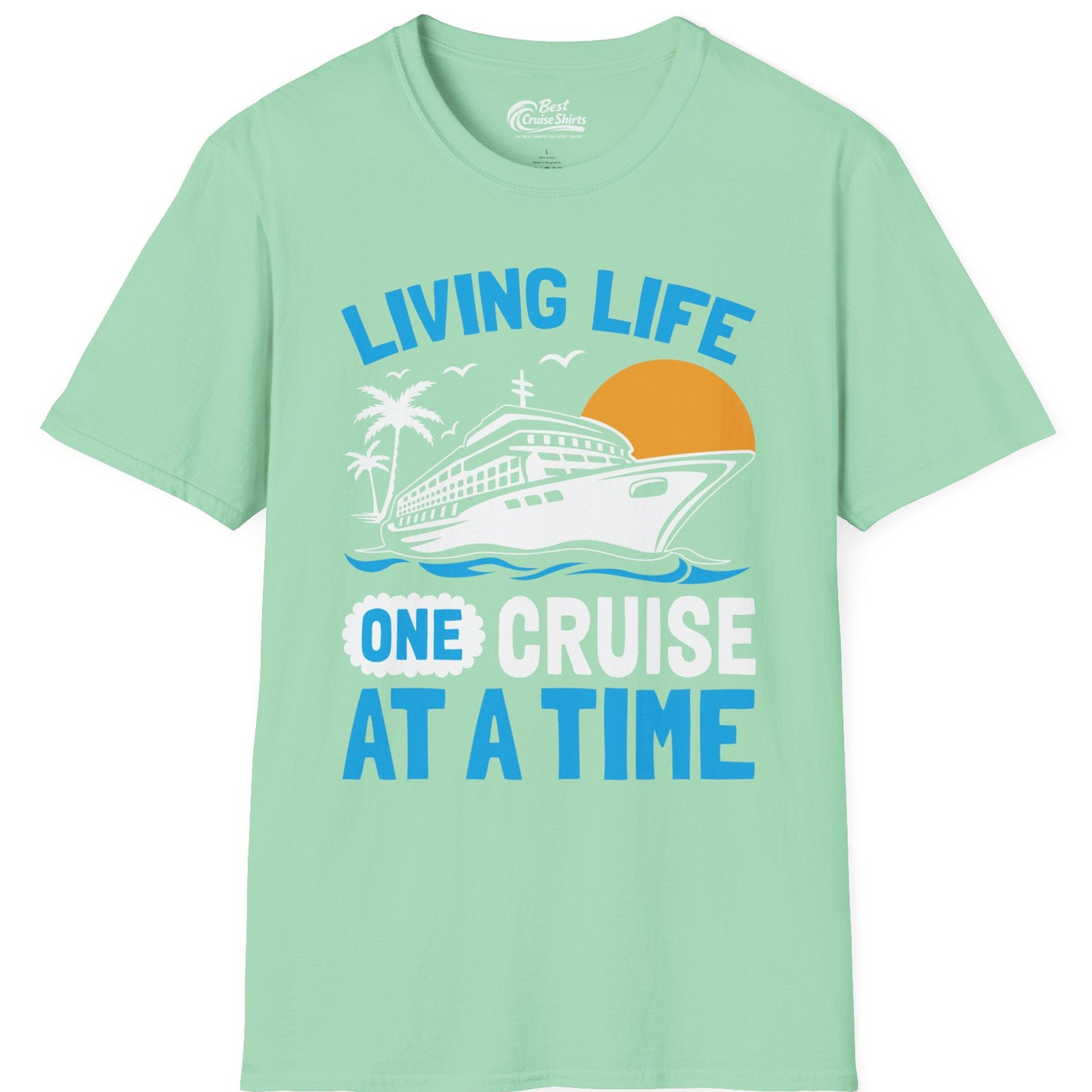 Cruise Ship Tropical Sunset Shirt T-Shirt – Mint Green – Best Cruise Shirts