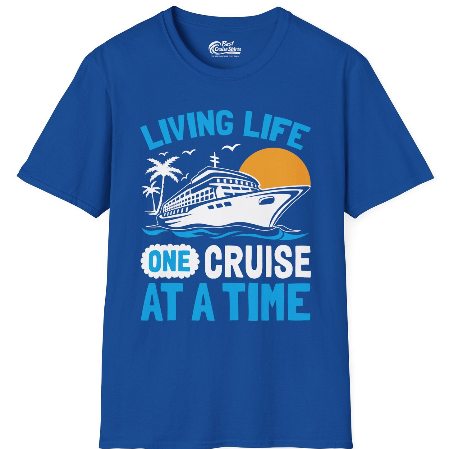 Cruise Ship Tropical Sunset Shirt T-Shirt – Royal – Best Cruise Shirts