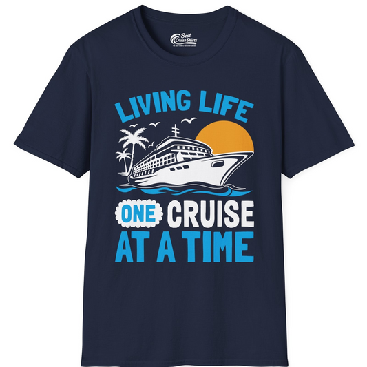 Cruise Ship Tropical Sunset Shirt T-Shirt – Navy – Best Cruise Shirts