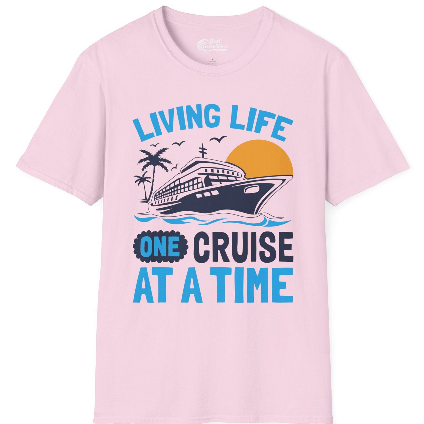 Cruise Ship Tropical Sunset Shirt T-Shirt – Light Pink – Best Cruise Shirts