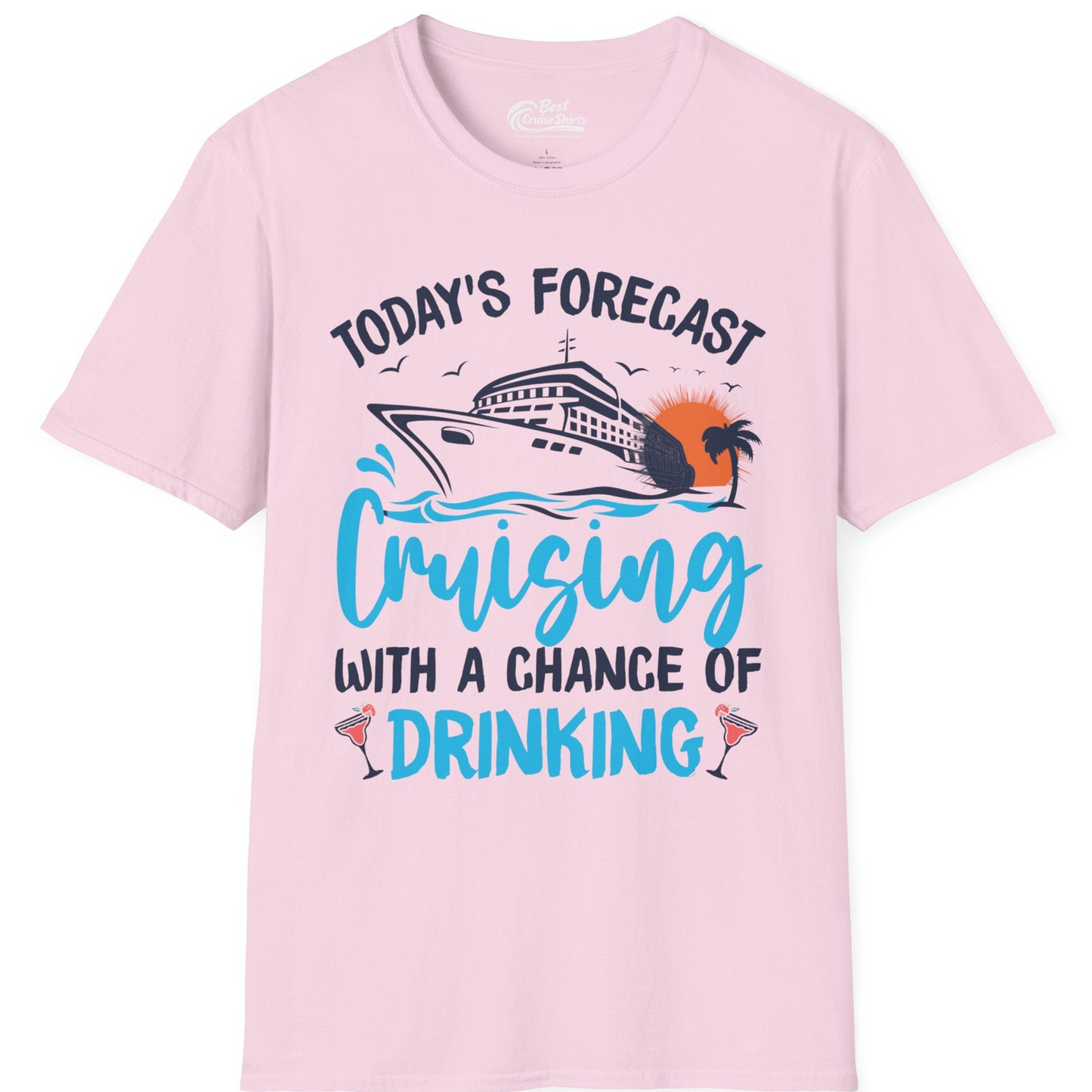 Cruise Drinking Shirt T-Shirt – Light Pink – Best Cruise Shirts