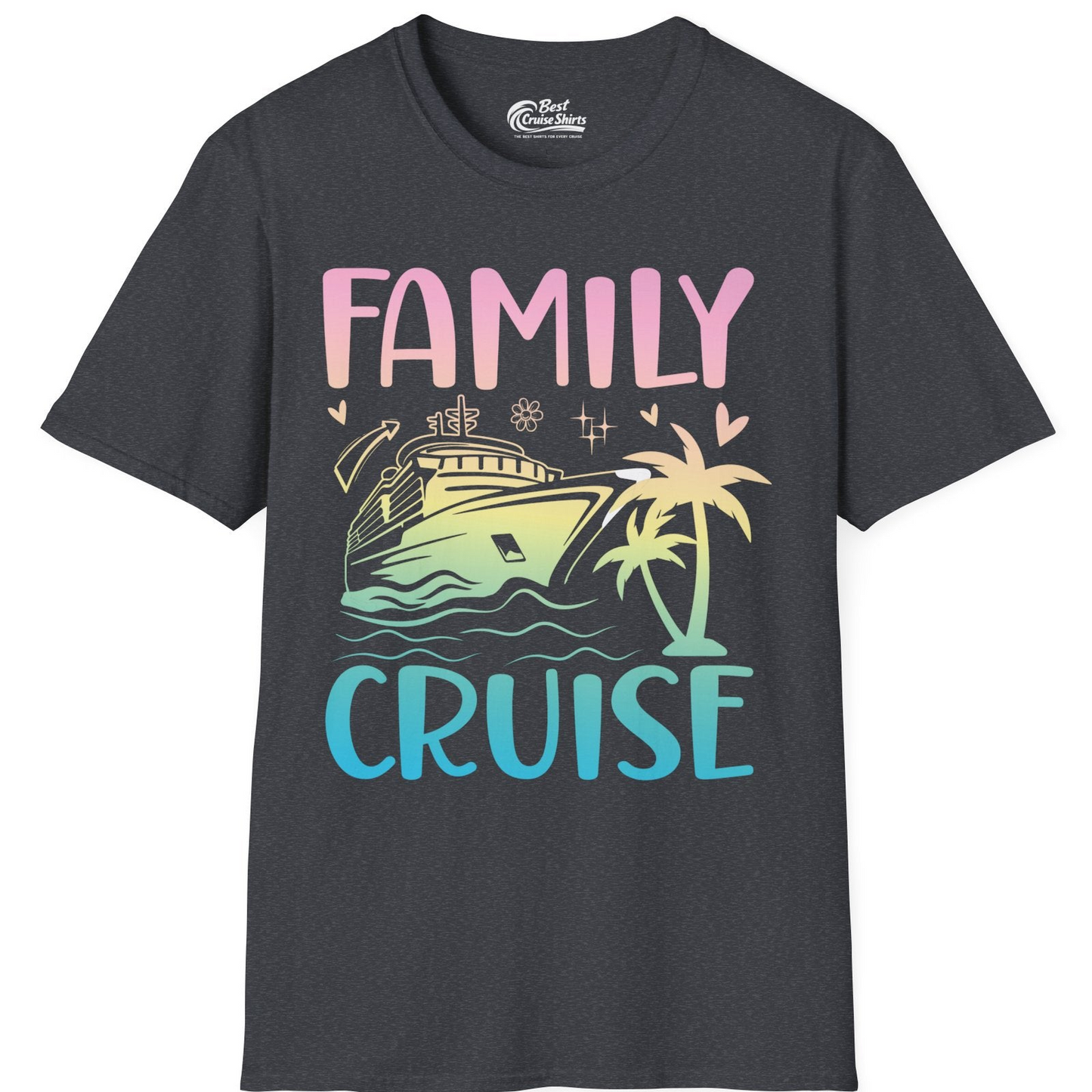 Family Cruise Shirt T-Shirt – Dark Heather Grey – Best Cruise Shirts