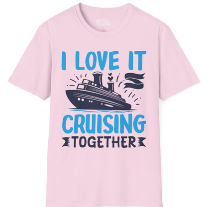 Romantic Cruise Ship Playful Hearts Cruising Together Shirt Design — T-Shirt T-Shirt – Light Pink – Best Cruise Shirts
