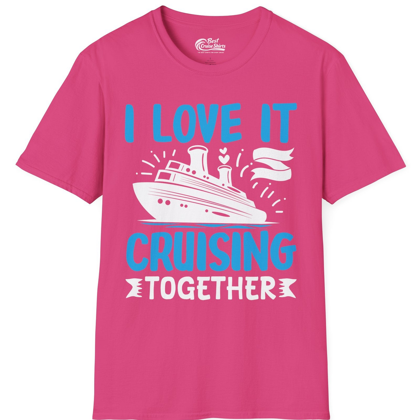 Romantic Cruise Ship Playful Hearts Cruising Together Shirt Design — T-Shirt T-Shirt – Heliconia – Best Cruise Shirts