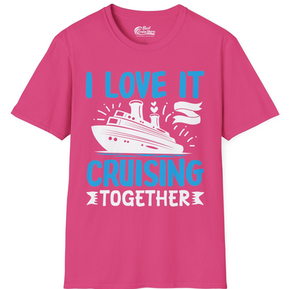 Romantic Cruise Ship Playful Hearts Cruising Together Shirt Design — T-Shirt T-Shirt – Heliconia – Best Cruise Shirts