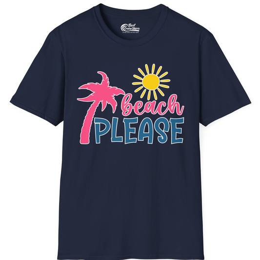 Beach Please Shirt T-Shirt – Navy – Best Cruise Shirts