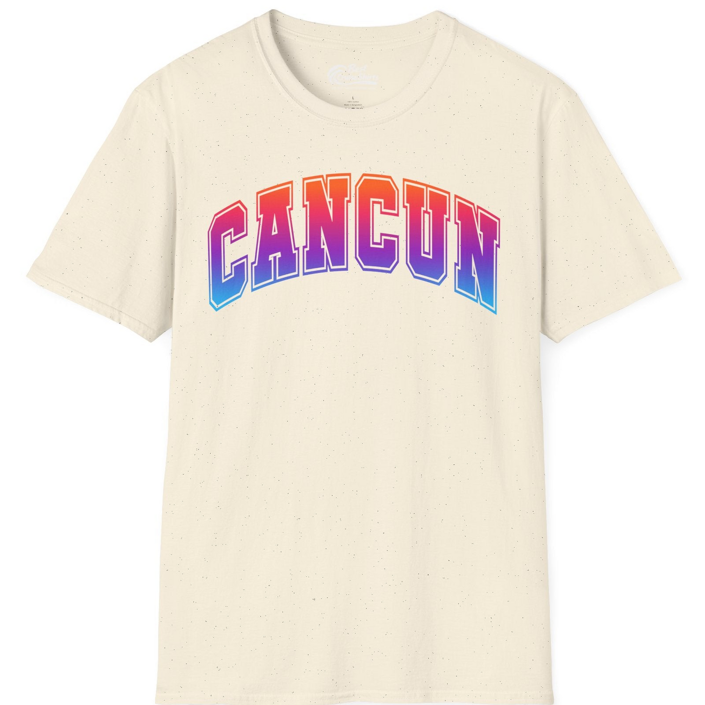 Cancun Mexico Bold Collegiate Style Shirt T-Shirt – Natural – Best Cruise Shirts